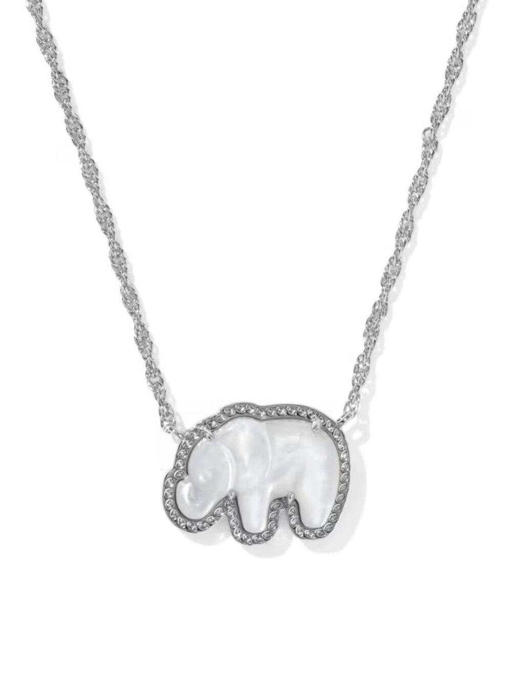 Elephant Silver Short Pendant Necklace